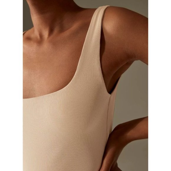Aritzia Babaton Beige Contour rib square-neck thong bodysuit size XS - Picture 5 of 14